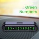 Suport Numar de Telefon pentru Parcare Auto, Flippy, Suport pentru Numarul detelefon, Banda glisanta pentru Ascundere, Banda Adeziva Inclusa, 120 x 48 x 24 mm, Cifre Verzi, Negru Mat