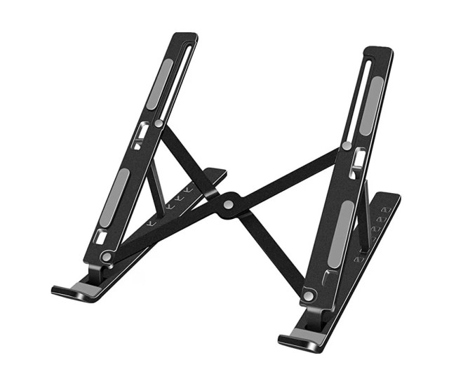Suport pentru Laptop, Flippy, Suport Portabil Pliabil, Universal Reglabil Suspendat pentru Tableta, din Aliaj si ABS, 100-160 mm, 26 x 19 x 16 cm, Negru Suport pentru Laptop, Flippy, Suport Portabil Pliabil, Universal Reglabil Suspendat pentru Tableta, din Aliaj si ABS, 100-160 mm, 26 x 19 x 16 cm, Negru