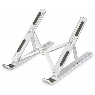 Suport pentru Laptop, Flippy, Suport Portabil Pliabil, Universal Reglabil Suspendat pentru Tableta, din Aliaj si ABS, 100-160 mm, 26 x 19 x 16 cm, Silver Gray