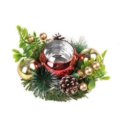 Suport pentru Lumanare de Craciun, Flippy, Model Glob pentru Brad 2 Conuri, Sfesnic de Tip Ghirlanda, Decoratiune pe Masa de Craciun, 12 x 12 x 6 cm, Rosu Suport pentru Lumanare de Craciun, Flippy, Model Glob pentru Brad 2 Conuri, Sfesnic de Tip Ghirlanda, Decoratiune pe Masa de Craciun, 12 x 12 x 6 cm, Rosu