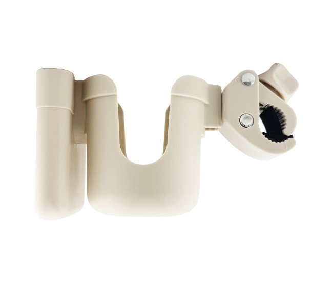 Suport pentru Pahar si Telefon, Flippy, Suport Universal pentru Sticle cu Fixare de bara, Compatibil cu Bicicleta, Carucior pentru Bebelusi, 20 x 10 x 9.5 cm, Alb