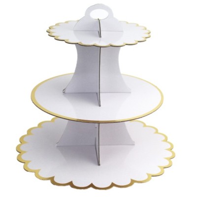 Suport Etajat pentru Prajituri, Flippy, cu Tematica Aniversare, 3 Nivele, Model 7, Alb Suport Etajat pentru Prajituri, Flippy, cu Tematica Aniversare, 3 Nivele, Model 7, Alb