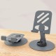 Suport rotativ pentru telefon, Flippy, Complet Metalic, Pliabil, Design Modern pentru Desktop, Multifunctional, Compatibil cu Tableta, 10.5 x 9 x 9 cm, 80 g, Gri