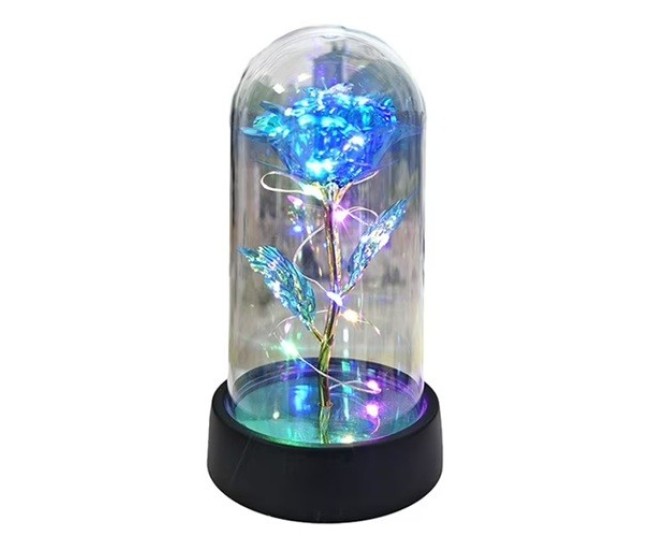 Trandafir in Cupola, Flippy, cu Lumina Led Multicolora, Baterii, 8.5 x 15 cm, Albastru Trandafir in Cupola, Flippy, cu Lumina Led Multicolora, Baterii, 8.5 x 15 cm, Albastru