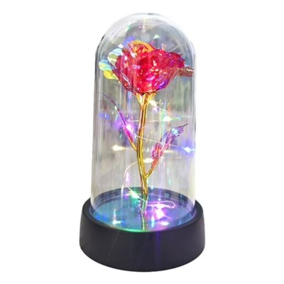 Trandafir in Cupola, Flippy, cu Lumina Led Multicolora, Baterii, 8.5 x 15 cm, Rosu Trandafir in Cupola, Flippy, cu Lumina Led Multicolora, Baterii, 8.5 x 15 cm, Rosu