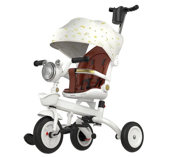 Tricicleta multifunctionala pentru Copii, Flippy, Cu Copertina Pliabila, Tip Impingere, Scaun Rotativ cu Functie Sezut si Culcat, Ghidon cu Cos Lumini si Muzica, Suport Pahar, 66 x 38 x 32 cm, Alb Ivory Tricicleta multifunctionala pentru Copii, Flippy, Cu Copertina Pliabila, Tip Impingere, Scaun Rotativ cu Functie Sezut si Culcat, Ghidon cu Cos Lumini si Muzica, Suport Pahar, 66 x 38 x 32 cm, Alb Ivory