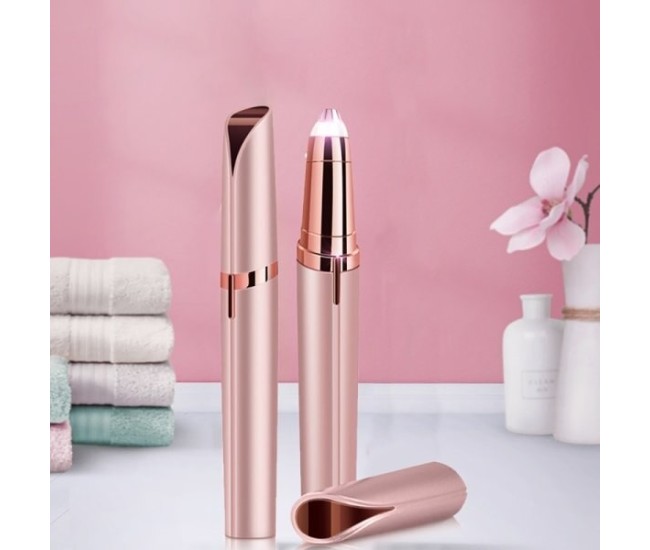 Trimmer Facial, Flippy, pentru Sprancene, Incarcare USB, 1.5 x 13 cm, din ABS, Roz Auriu Trimmer Facial, Flippy, pentru Sprancene, Incarcare USB, 1.5 x 13 cm, din ABS, Roz Auriu