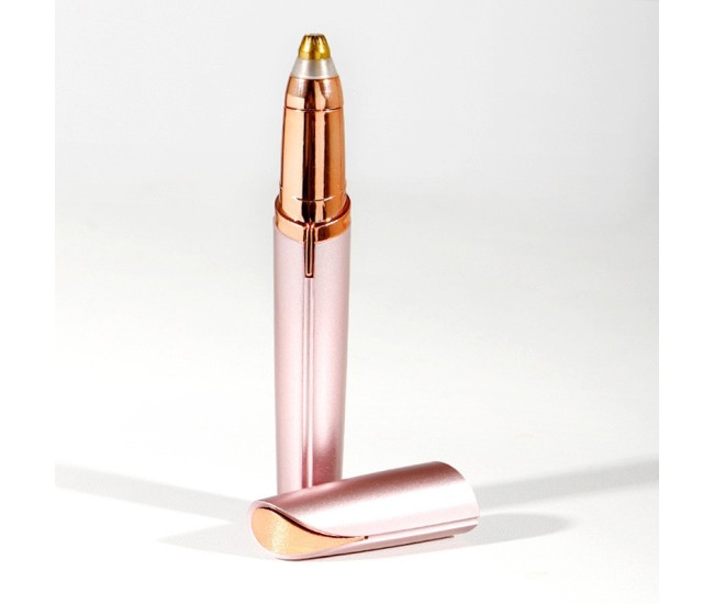 Trimmer Facial, Flippy, pentru Sprancene, Incarcare USB, 1.5 x 13 cm, din ABS, Roz Auriu Trimmer Facial, Flippy, pentru Sprancene, Incarcare USB, 1.5 x 13 cm, din ABS, Roz Auriu