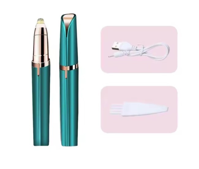 Trimmer Facial, Flippy, pentru Sprancene, Incarcare USB, 1.5 x 13 cm, din ABS, Verde Trimmer Facial, Flippy, pentru Sprancene, Incarcare USB, 1.5 x 13 cm, din ABS, Verde