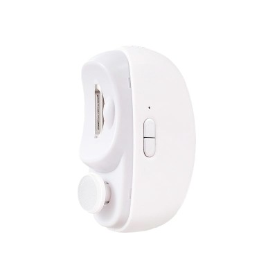 Unghiera Electrica 2 in 1, Flippy, Taiat si Slefuit, 2 Viteze, Lumina LED, Design Ergonomic, Compartiment Resturi, Portabila, Silentioasa 65 db, USB-C, Manichiura, Ideal Pentru Copii si Adulti, 8.5 x 6.8 x 3.3 cm, Alb