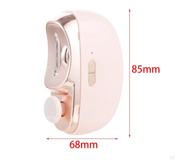 Unghiera Electrica 2 in 1, Flippy, Taiat si Slefuit, 2 Viteze, Lumina LED, Design Ergonomic, Compartiment Resturi, Portabila, Silentioasa 65 db, USB-C, Manichiura, Ideal Pentru Copii si Adulti, 8.5 x 6.8 x 3.3 cm, Roz