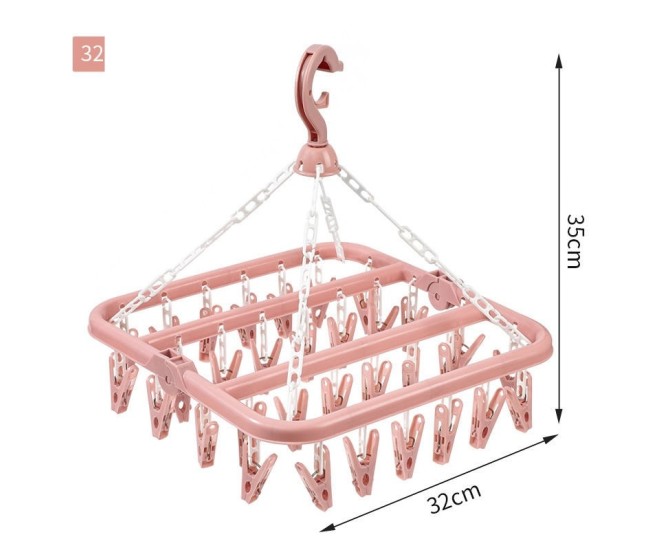 Uscator de rufe Flippy, 32 de cleme, Plastic, Pliabil, rotire 360 grade, 32x32 cm, Roz Uscator de rufe Flippy, 32 de cleme, Plastic, Pliabil, rotire 360 grade, 32x32 cm, Roz