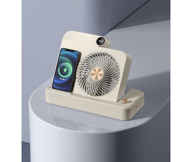 Ventilator 2in1, Flippy, Functie Incarcare Telefon Wireless, 100 Trepte de Viteza, 2400 mAh, 5V, 2A, 25 x 16.5 x 24 cm, Bej Ventilator 2in1, Flippy, Functie Incarcare Telefon Wireless, 100 Trepte de Viteza, 2400 mAh, 5V, 2A, 25 x 16.5 x 24 cm, Bej