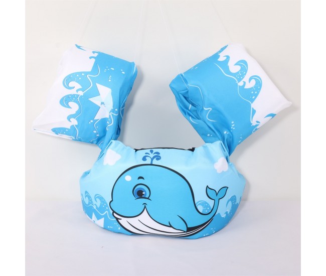 Vesta de salvare pentru copii cu aripioare de inot, Flippy, Albastru, Model balena Vesta de salvare pentru copii cu aripioare de inot, Flippy, Albastru, Model balena