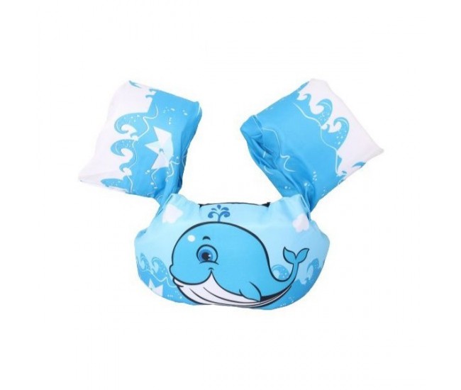 Vesta de salvare pentru copii cu aripioare de inot, Flippy, Albastru, Model balena Vesta de salvare pentru copii cu aripioare de inot, Flippy, Albastru, Model balena