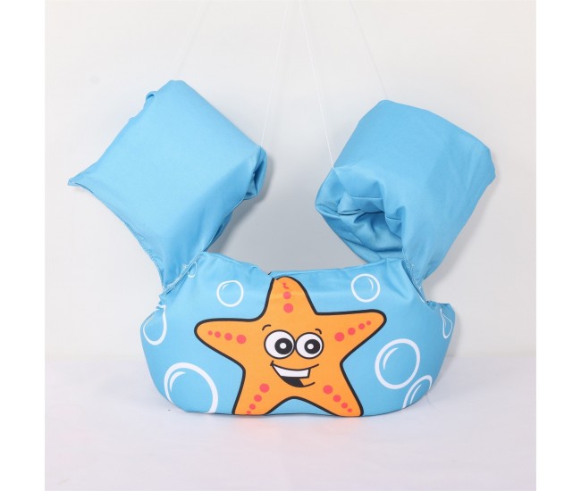 Vesta de salvare pentru copii cu aripioare de inot, Flippy, Albastru, Model stea de mare