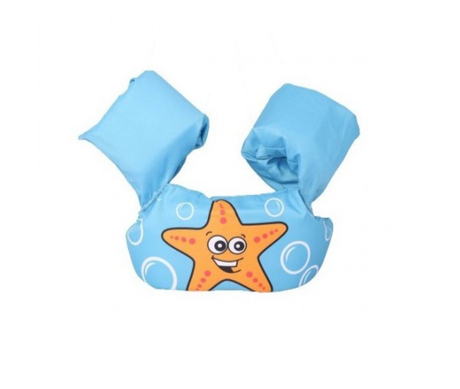Vesta de salvare pentru copii cu aripioare de inot, Flippy, Albastru, Model stea de mare