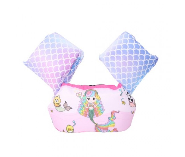 Vesta de salvare pentru copii cu aripioare de inot, Flippy, Roz, Model sirena Vesta de salvare pentru copii cu aripioare de inot, Flippy, Roz, Model sirena