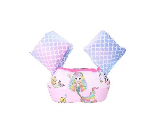 Vesta de salvare pentru copii cu aripioare de inot, Flippy, Roz, Model sirena Vesta de salvare pentru copii cu aripioare de inot, Flippy, Roz, Model sirena