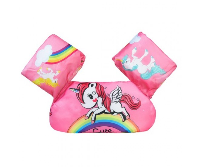 Vesta de salvare pentru copii cu aripioare de inot, Flippy, Roz, Model unicorn Vesta de salvare pentru copii cu aripioare de inot, Flippy, Roz, Model unicorn