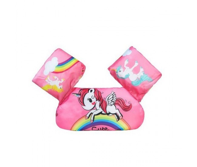 Vesta de salvare pentru copii cu aripioare de inot, Flippy, Roz, Model unicorn Vesta de salvare pentru copii cu aripioare de inot, Flippy, Roz, Model unicorn