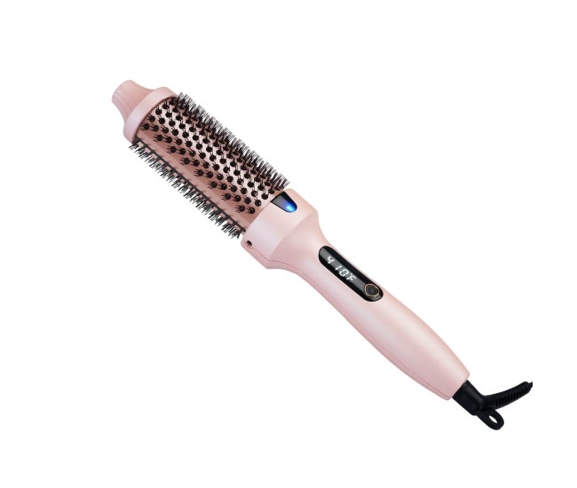 Perie termica cu infra rosu, Flippy, Pieptene Cald, Afisaj LED, cu Ioni Negativi si dubla Tensiune, Ondulare, Volumizare si Indreptare, Roz Perie termica cu infra rosu, Flippy, Pieptene Cald, Afisaj LED, cu Ioni Negativi si dubla Tensiune, Ondulare, Volumizare si Indreptare, Roz