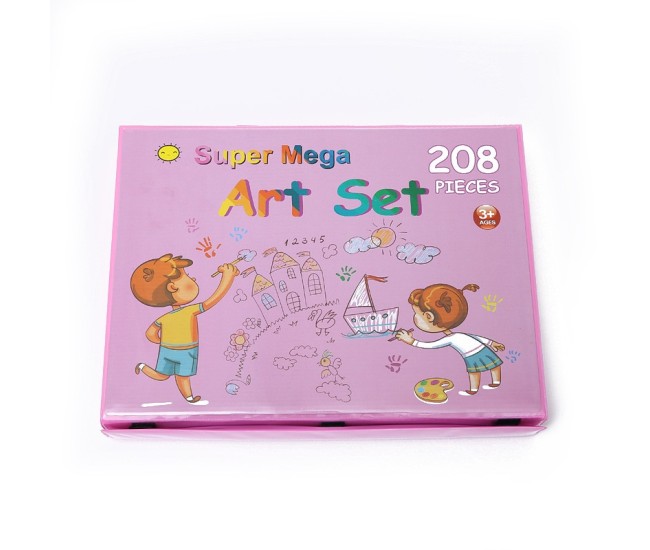Set Complet pentru Desen si Pictura, Flippy, 208 Piese, Creioane, Markere, Acuarele cu Apa si Ulei, Pixuri, Hartie de Desen, Radiera, Ascutitoare, Radiera, Suport pentru Planse, Roz, Cutie Mica, English Set Complet pentru Desen si Pictura, Flippy, 208 Piese, Creioane, Markere, Acuarele cu Apa si Ulei, Pixuri, Hartie de Desen, Radiera, Ascutitoare, Radiera, Suport pentru Planse, Roz, Cutie Mica, English