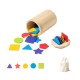 Jucarie Educativa Montessori din Lemn, 28 Piese, Flippy, Sortator cu Forme Geometrice, Joc de Motricitate Fina pentru Copii, Varsta 2+ ani, Saculet Depozitare, 11.3 x 7 cm, Multicolor