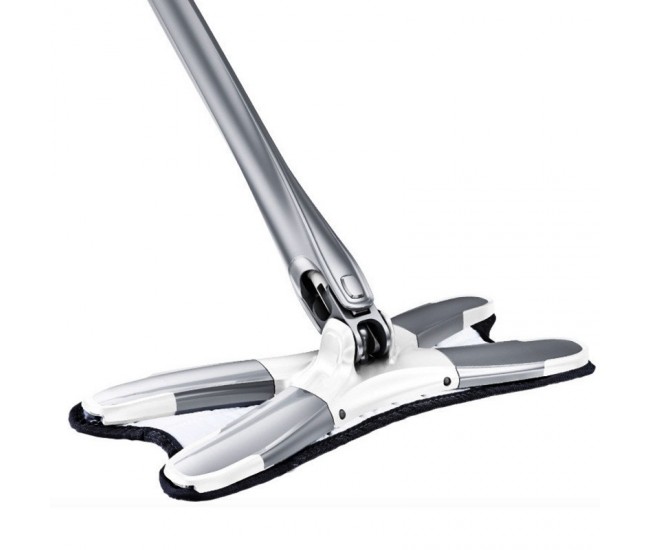 Mop Plat, Flippy, cu Sistem de Stoarcere, 2 Lavete Incluse, Lungime Telescopica 140 cm, Argintiu Mop Plat, Flippy, cu Sistem de Stoarcere, 2 Lavete Incluse, Lungime Telescopica 140 cm, Argintiu