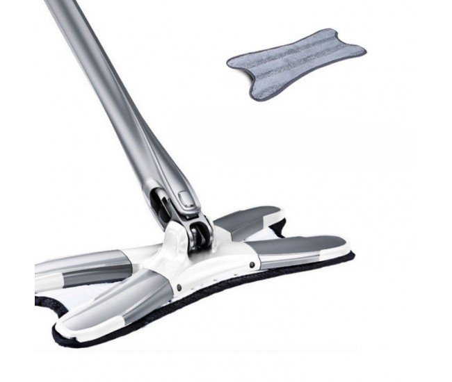 Mop Plat, Flippy, cu Sistem de Stoarcere, 4 Lavete Incluse, Lungime Telescopica 140 cm, Argintiu Mop Plat, Flippy, cu Sistem de Stoarcere, 4 Lavete Incluse, Lungime Telescopica 140 cm, Argintiu