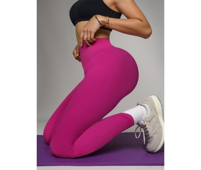 Pantaloni de Fitness/Yoga, Flippy, pentru Femei, Material Elastic, Spandex, Talie Inalta, Roz, Marime L