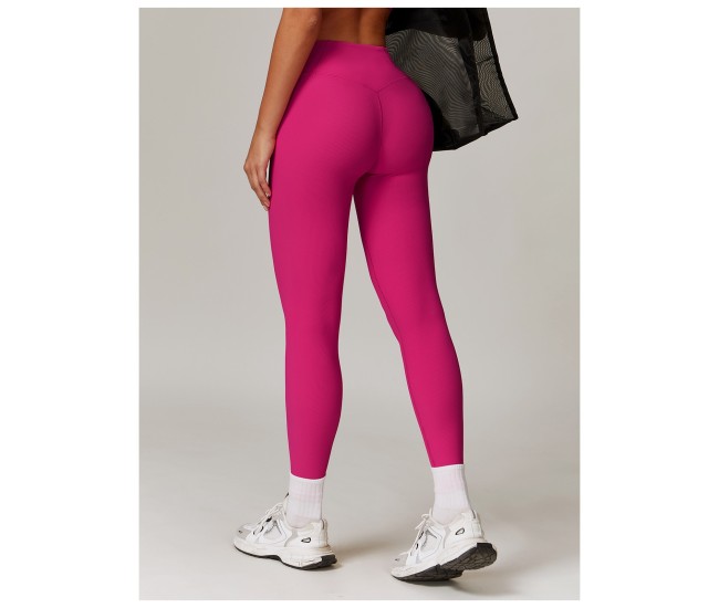 Pantaloni de Fitness/Yoga, Flippy, pentru Femei, Material Elastic, Spandex, Talie Inalta, Roz, Marime M