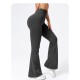 Pantaloni Sport de Dama, Flippy, pentru Yoga, Talie Inalta, Evazati, Tricotati, Negru, Marime L