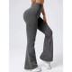 Pantaloni Sport de Dama, Flippy, pentru Yoga, Talie Inalta, Evazati, Tricotati, Gri Inchis, Marime XL Pantaloni Sport de Dama, Flippy, pentru Yoga, Talie Inalta, Evazati, Tricotati, Gri Inchis, Marime XL