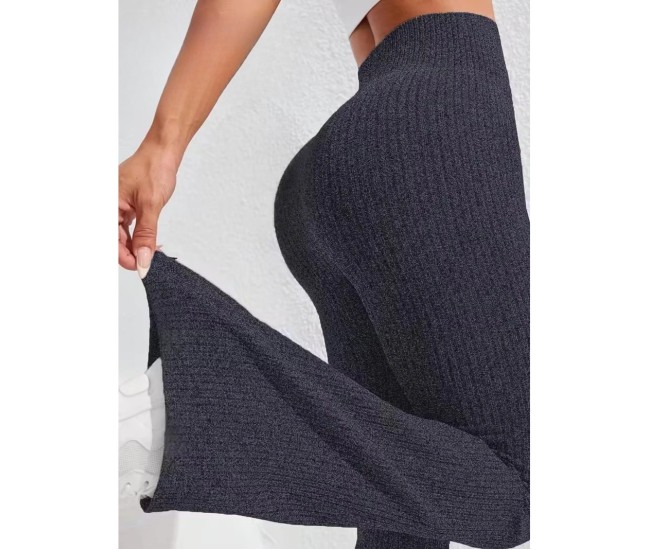 Pantaloni Sport de Dama, Flippy, pentru Yoga, Talie Inalta, Evazati, Tricotati, Albastru Marin, Marime M