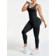 Costum Sport de Dama, Flippy, One Piece, pentru Yoga, Elastic, Fara Cusaturi, Negru, Marime S
