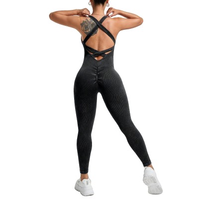 Costum Sport de Dama, Flippy, One Piece, pentru Yoga, Elastic, Fara Cusaturi, Negru, Marime S