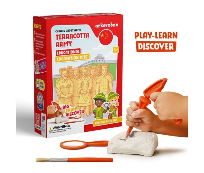 Arkerobox - set arheologic educational si puzzle 3d, armata de teracota Arkerobox - set arheologic educational si puzzle 3d, armata de teracota