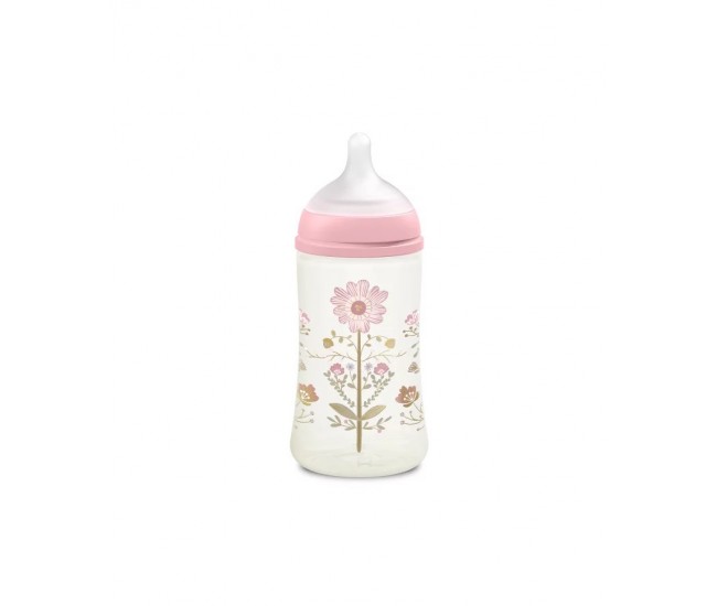 Biberon 270 ml tetină fiziologică sx pro cu debit mediu roz gold premium Biberon 270 ml tetină fiziologică sx pro cu debit mediu roz gold premium