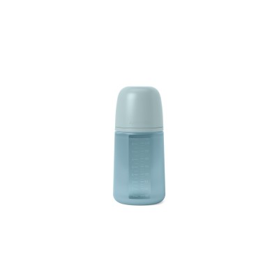 Biberon din silicon, 240ml, colour essence sx pro debit mediu, albastru