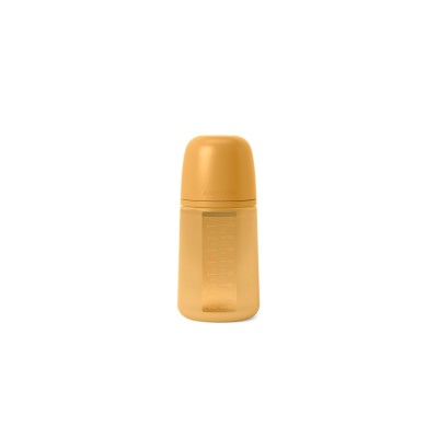 Biberon din silicon, 240ml, colour essence sx pro debit mediu, galben muștar
