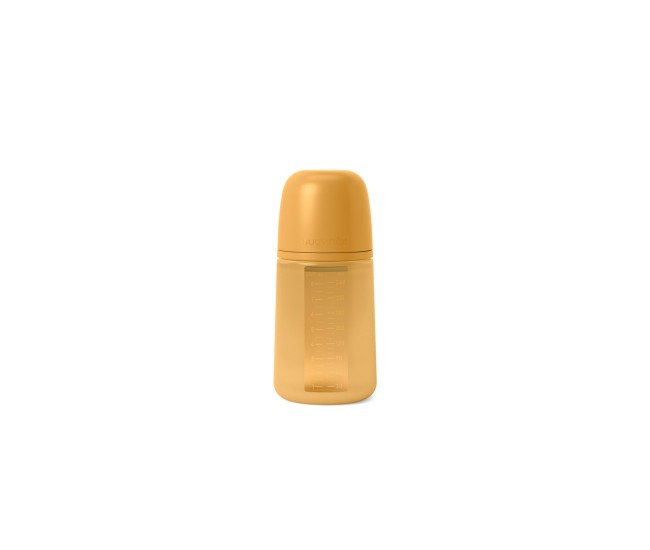 Biberon din silicon, 240ml, colour essence sx pro debit mediu, galben muștar Biberon din silicon, 240ml, colour essence sx pro debit mediu, galben muștar