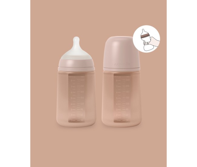 Biberon din silicon, 240ml, colour essence sx pro debit mediu, nude Biberon din silicon, 240ml, colour essence sx pro debit mediu, nude