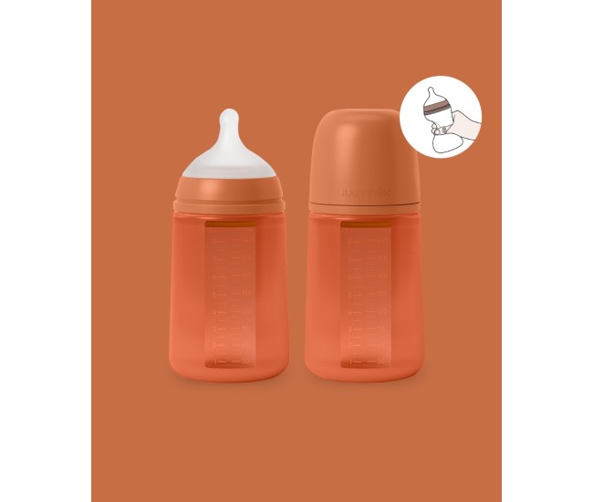 Biberon din silicon, 240ml, colour essence sx pro debit mediu, rosu Biberon din silicon, 240ml, colour essence sx pro debit mediu, rosu