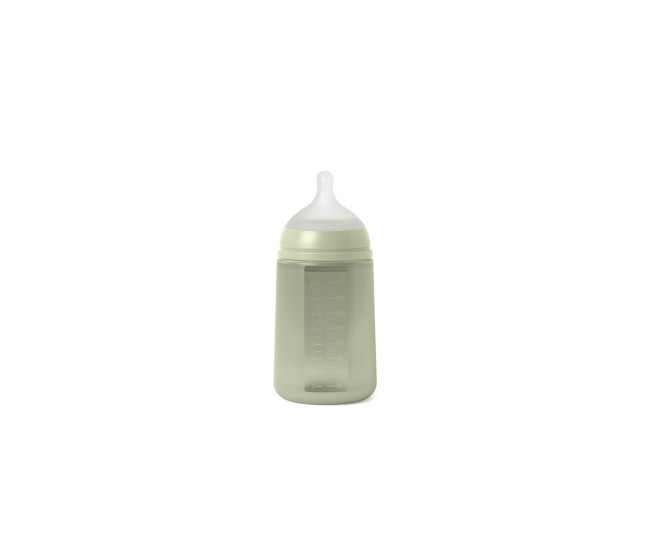 Biberon din silicon, 240ml, colour essence sx pro debit mediu, verde Biberon din silicon, 240ml, colour essence sx pro debit mediu, verde