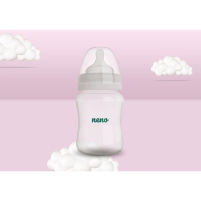 Biberon neno 150 ml cu tetina silicon, anti-colici, debit lent