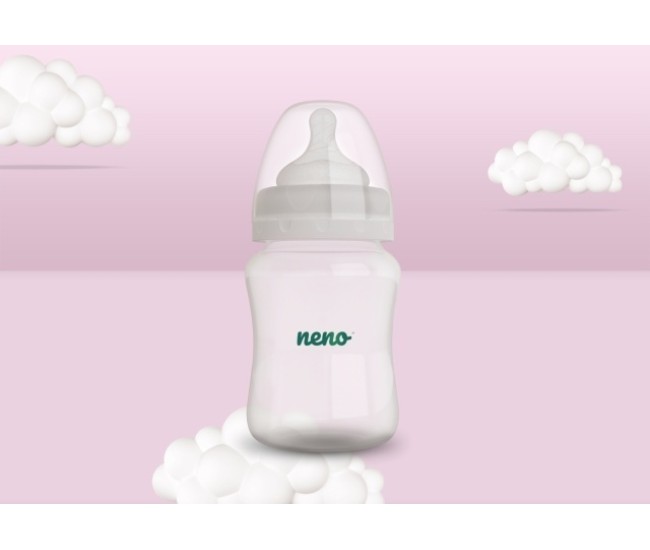 Biberon neno 150 ml cu tetina silicon, anti-colici, debit lent Biberon neno 150 ml cu tetina silicon, anti-colici, debit lent