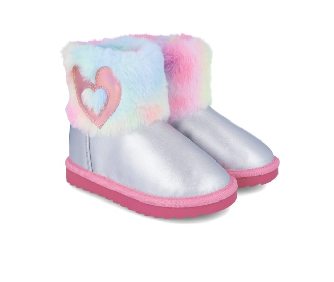 Cizmulite pentru fetite inimioara, agatha ruiz de la prada, argintiu (marime: 29 (18,2-18,7 cm))