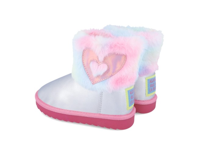 Cizmulite pentru fetite inimioara, agatha ruiz de la prada, argintiu (marime: 29 (18,2-18,7 cm))