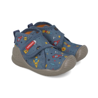 Incaltaminte de interior biomecanics 251146-a zapatilla estampada, bleumarine (marime: 19 (11,6-12,1 cm))